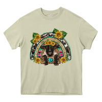 Mossy suffolk ewe front sunflowers rainbow Heavy Core Tee - BarkalooDesign