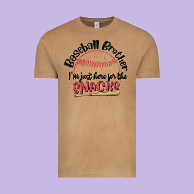 Baseball Brother I'm Just Here For The Snacks Vintage Tee Designed By Maliassmallbusiness