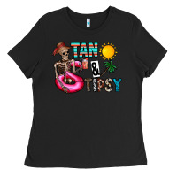 Black Tan Tipsy Ladies Tee - CowhideDigitalArt