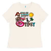 Bone Tan Tipsy Ladies Tee - CowhideDigitalArt