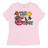 Bubblegum Pink Tan Tipsy Ladies Tee - CowhideDigitalArt