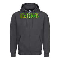 Smoke st. patrick's day lucky with clovers and horseshoe Zipper Hoodie - RanaPortraitStore