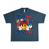 Midnight Navy feelin free in the usa Urban Heavy Tee - MaliasSmallBusiness
