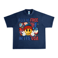 Navy feelin free in the usa Urban Heavy Tee - MaliasSmallBusiness