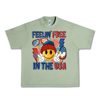 Oil Green feelin free in the usa Urban Heavy Tee - MaliasSmallBusiness