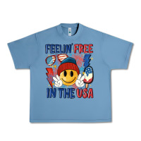 Pebble Blue feelin free in the usa Urban Heavy Tee - MaliasSmallBusiness