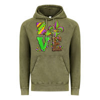 Vintage Olive love mardi gras Vintage Hoodie - Jasminsmagicworld