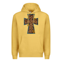 Antique Gold leopard sunflower cross Premium Hoodie - JahusDesignShop