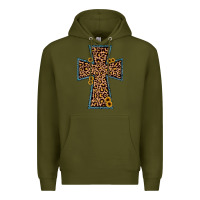 Army Green leopard sunflower cross Premium Hoodie - JahusDesignShop
