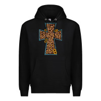 Black leopard sunflower cross Premium Hoodie - JahusDesignShop