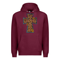 Burgundy leopard sunflower cross Premium Hoodie - JahusDesignShop