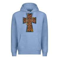 Colony Blue leopard sunflower cross Premium Hoodie - JahusDesignShop