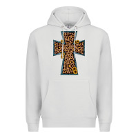 Dove Grey leopard sunflower cross Premium Hoodie - JahusDesignShop
