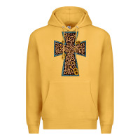 Mustard leopard sunflower cross Premium Hoodie - JahusDesignShop