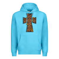 Ocean Blue leopard sunflower cross Premium Hoodie - JahusDesignShop