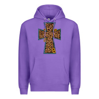 Purple leopard sunflower cross Premium Hoodie - JahusDesignShop