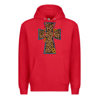Red leopard sunflower cross Premium Hoodie - JahusDesignShop
