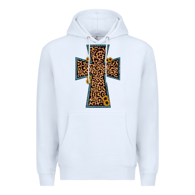 Leopard Sunflower Cross Premium Hoodie by JahusDesignShop | Teevron
