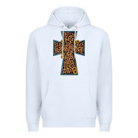 White leopard sunflower cross Premium Hoodie - JahusDesignShop
