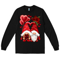 Black valentines day gnomies Long Sleeve Tee - NancyCooperArtShop
