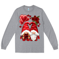 Heather Grey valentines day gnomies Long Sleeve Tee - NancyCooperArtShop
