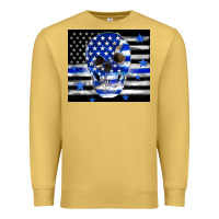 Antique Gold police flag patriotic skull Premium Sweatshirt - TumblerDesignByShophia