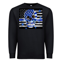 Black police flag patriotic skull Premium Sweatshirt - TumblerDesignByShophia