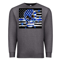 Charcoal Heather police flag patriotic skull Premium Sweatshirt - TumblerDesignByShophia