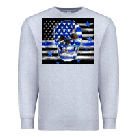 Heather Grey police flag patriotic skull Premium Sweatshirt - TumblerDesignByShophia