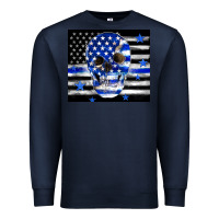 Navy police flag patriotic skull Premium Sweatshirt - TumblerDesignByShophia