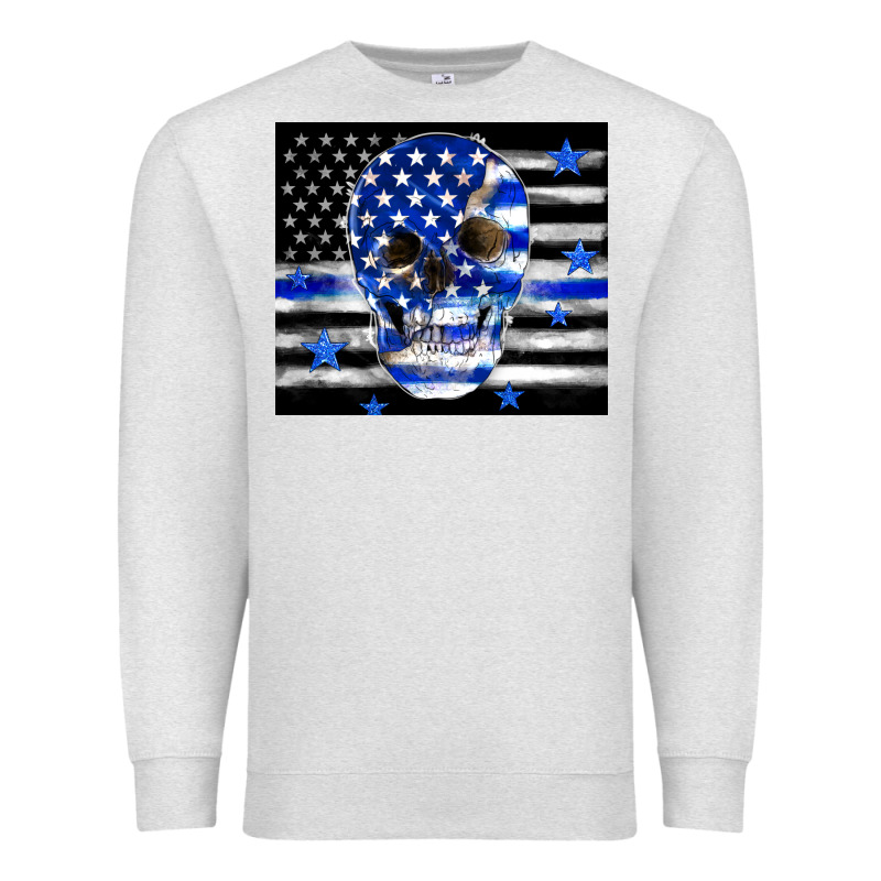 Police Flag Patriotic Skull Premium Sweatshirt by TumblerDesignByShophia | Teevron
