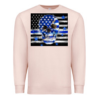 Pale Pink police flag patriotic skull Premium Sweatshirt - TumblerDesignByShophia