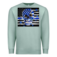 Seafoam police flag patriotic skull Premium Sweatshirt - TumblerDesignByShophia