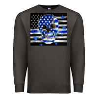 Smoke police flag patriotic skull Premium Sweatshirt - TumblerDesignByShophia