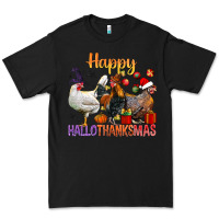 Black Happy Hallothanksmas Chick Premium Tee - BundleAndBundleShop