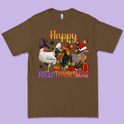 Happy Hallothanksmas Chick Premium Tee Designed By Bundleandbundleshop