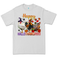Dove Grey Happy Hallothanksmas Chick Premium Tee - BundleAndBundleShop