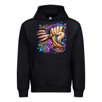 Black LGBTQ+ and American flag Urban Hoodie - FaDigitalArtStudio