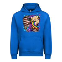 Cobalt LGBTQ+ and American flag Urban Hoodie - FaDigitalArtStudio
