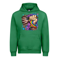 Emerald LGBTQ+ and American flag Urban Hoodie - FaDigitalArtStudio