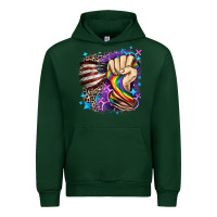 Forest Green LGBTQ+ and American flag Urban Hoodie - FaDigitalArtStudio