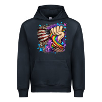 Navy LGBTQ+ and American flag Urban Hoodie - FaDigitalArtStudio