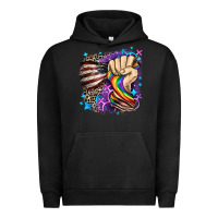 Pigment Black LGBTQ+ and American flag Urban Hoodie - FaDigitalArtStudio