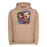 Pigment Burro LGBTQ+ and American flag Urban Hoodie - FaDigitalArtStudio