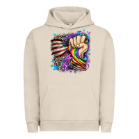 Pigment French Oak LGBTQ+ and American flag Urban Hoodie - FaDigitalArtStudio