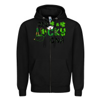 Black St. Patrick's Day One Lucky Cna Zipper Hoodie - RanaPortraitStore