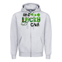 Heather Grey St. Patrick's Day One Lucky Cna Zipper Hoodie - RanaPortraitStore