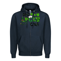 Navy St. Patrick's Day One Lucky Cna Zipper Hoodie - RanaPortraitStore