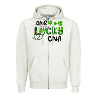 Oatmeal Heather St. Patrick's Day One Lucky Cna Zipper Hoodie - RanaPortraitStore