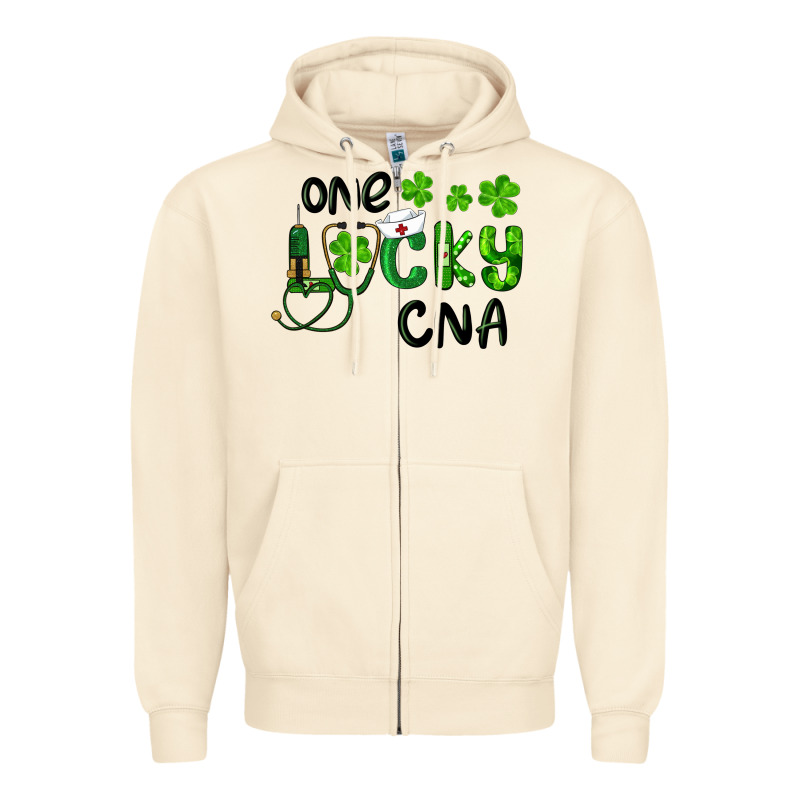 St. Patrick's Day One Lucky Cna Zipper Hoodie by RanaPortraitStore | Teevron